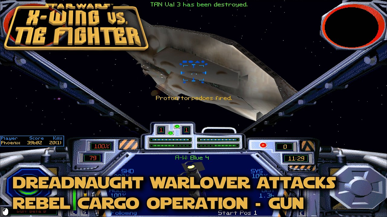 X-wing vs. TIE Fighter - Dreadnaught Warlover Attacks Rebel Cargo Operation - GUN
