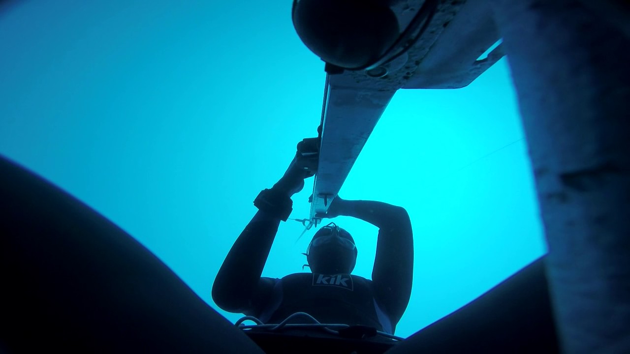Katie variable weight freediving 70m
