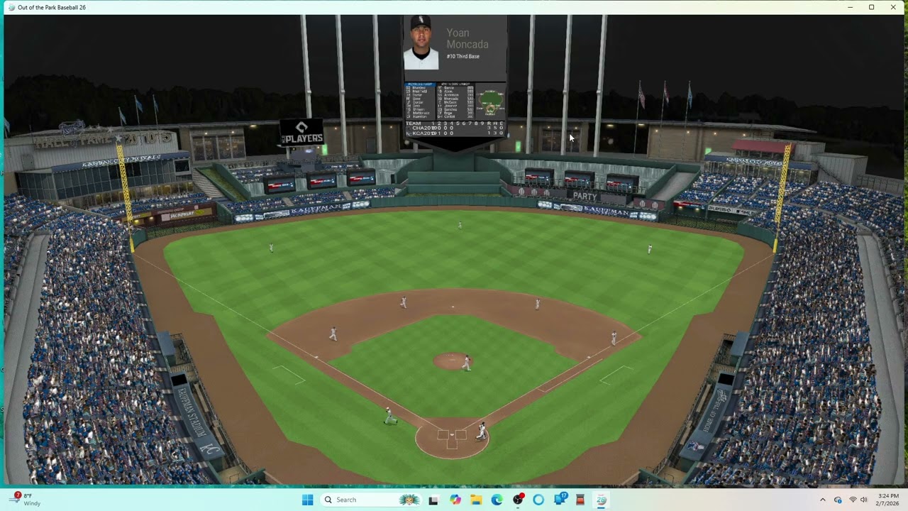 OOTP26 Exhibition Terrance Gore tribute 2019 Chicago W at Kansas City