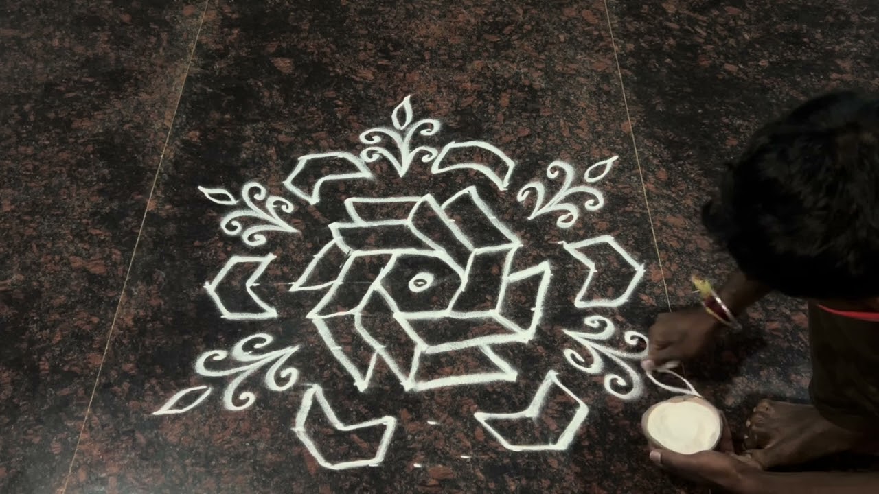 simple and easy rangoli design 11 to 6 