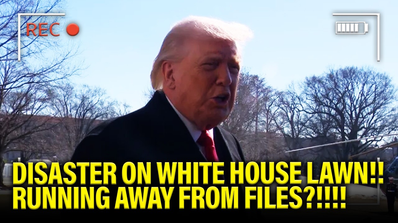 Trump holds DISASTER PRESSER on WH LAWN and RUNS FROM EPSTEIN