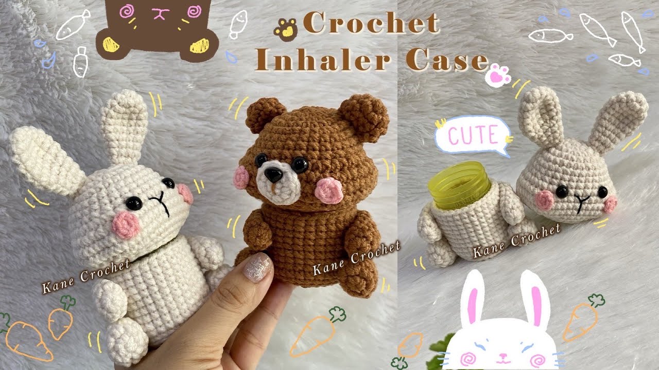 CROCHET IDEAS 🐰 Crochet Bunny Tutorial 🧡 Inhaler Case 🐻 Crochet Bear