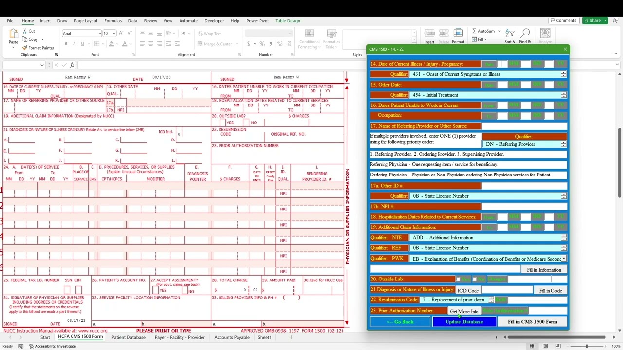 RCM Tutorial Filling in CMS 1500 Form