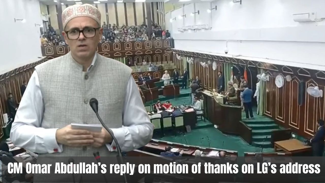 CM Omar Abdullah’s reply on motion of thanks on LG’s address | JK News Today