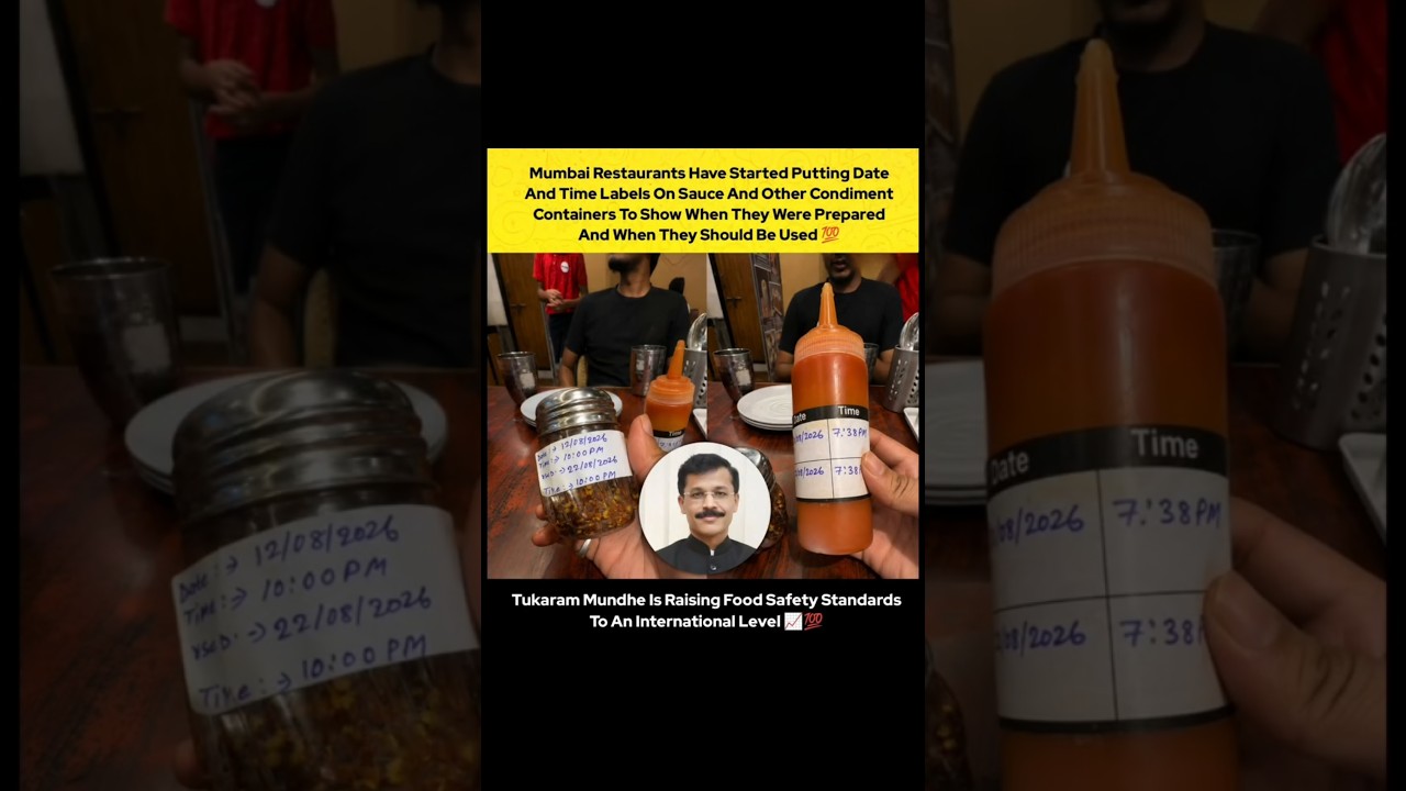 MUMBAI RESTAURANTS NOW LABEL SAUCE WITH DATE & TIME! 😳🔥 TUkaram Mundhe Effect 🇮🇳#shorts#tukarammunde