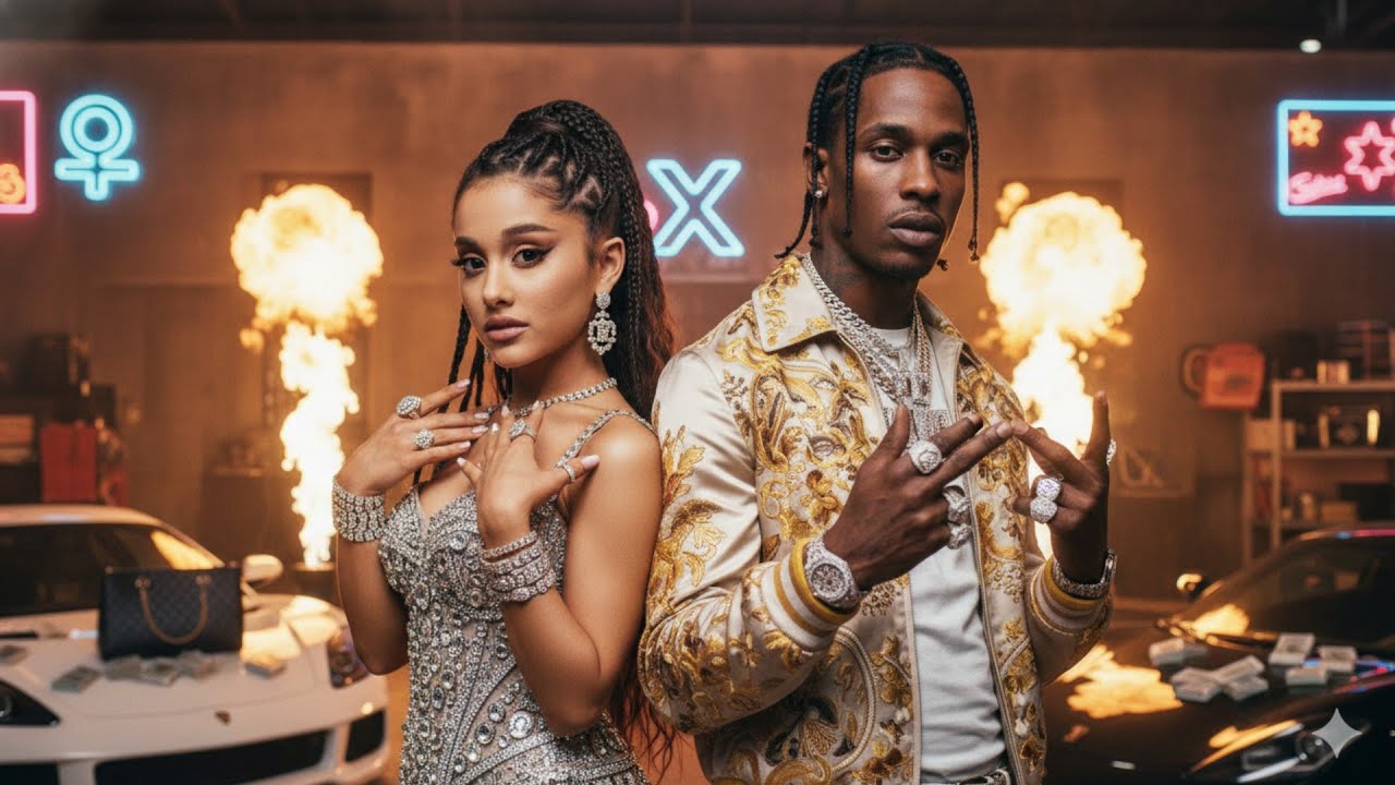 GHOST REELS Ariana Grande,Travis Scott (ft. Tyga, Drake) | (Official Lyrics Video)