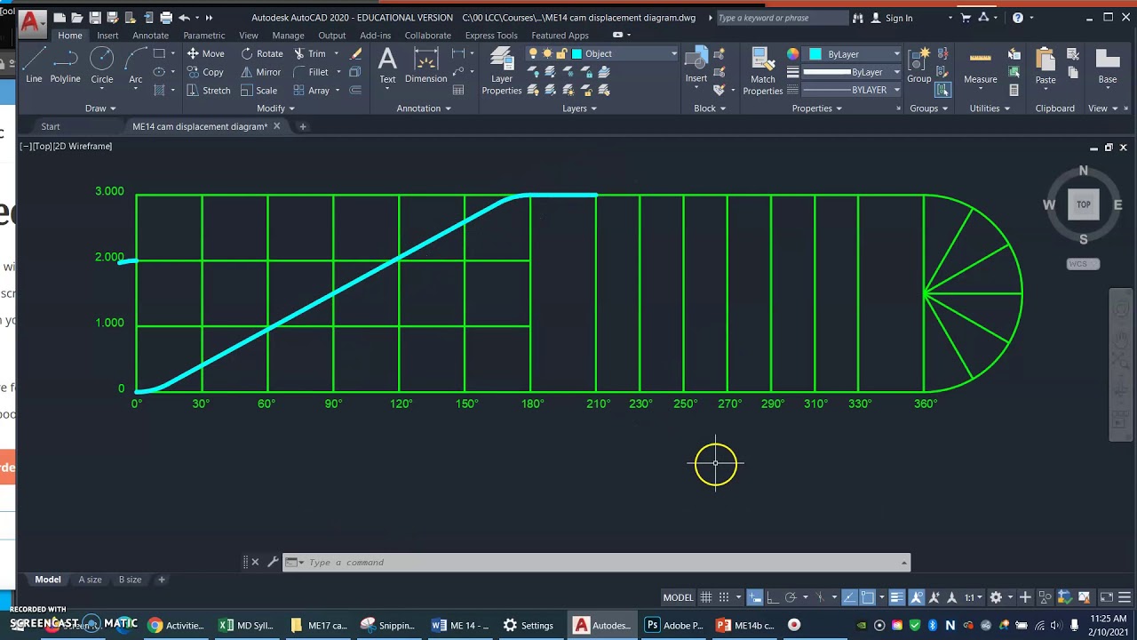 ME14c cam displacement in CAD