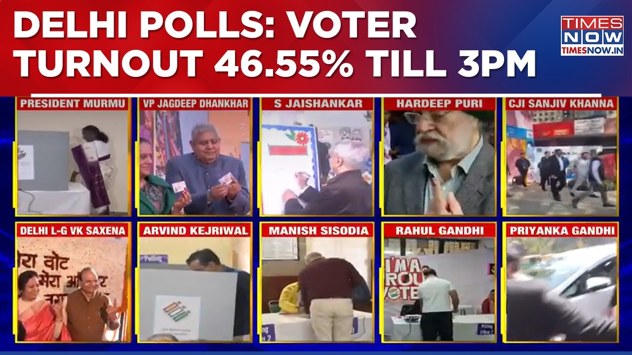 D-Day For Delhi: Voting Underway, Voter Turnout 46.55% Till 3PM, Who'll Win Dilli Ka Dil? | Top News
