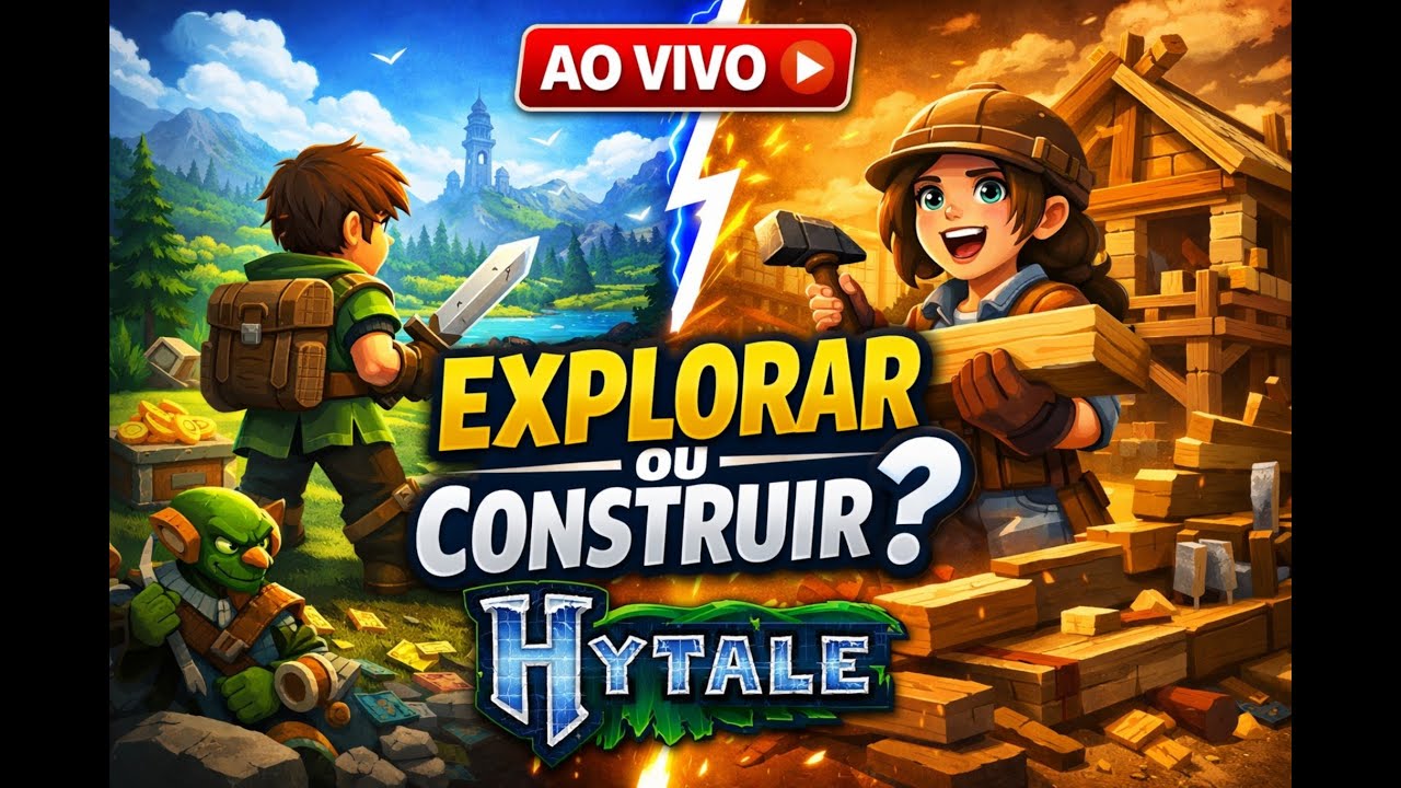 Hytale ao Vivo: Explorar ou Construir? Descobrimos Hoje!