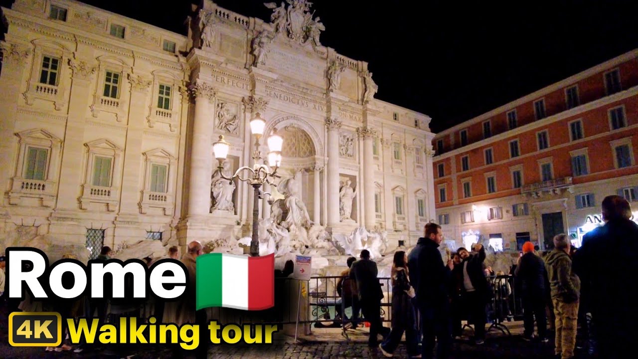 Rome at Night 🌙 | A Peaceful Evening Walk Through the Eternal City