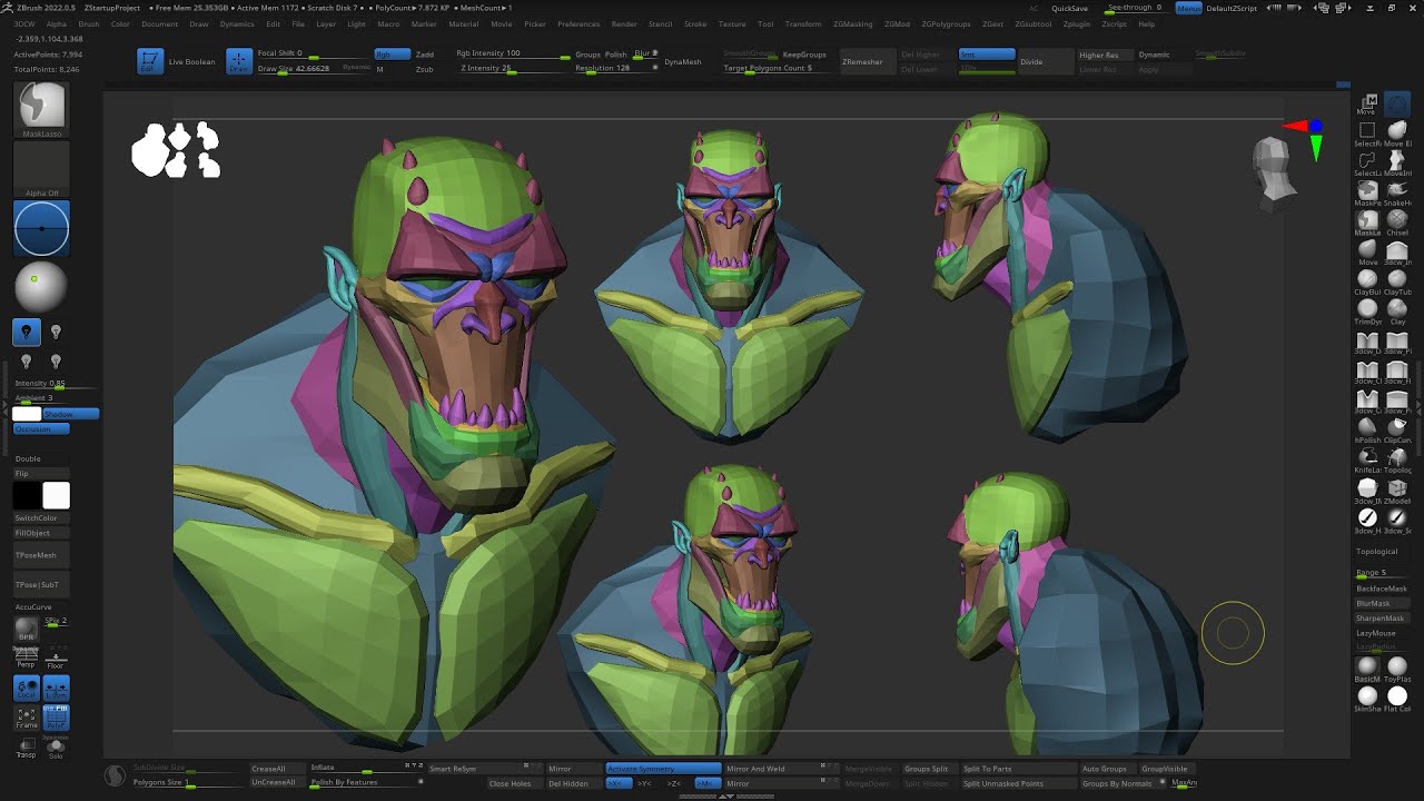Killer Croc Character Blockout Using Zbrush