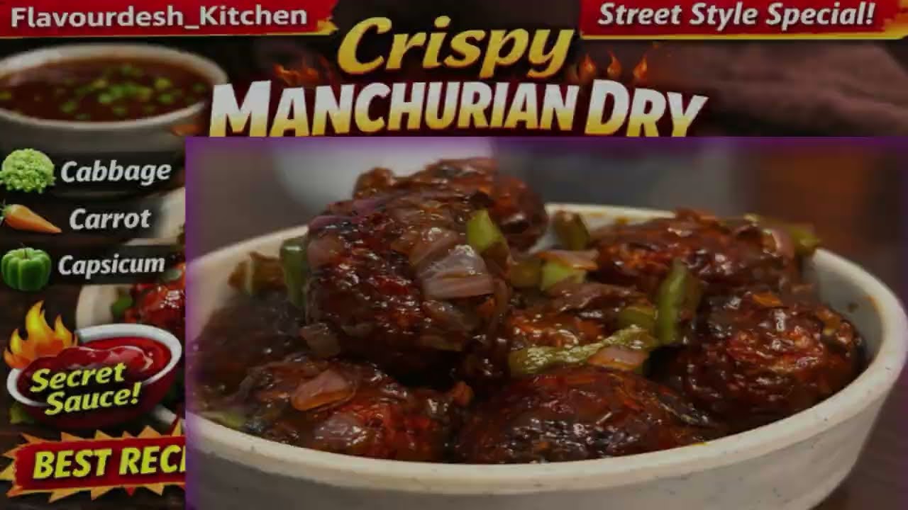Street Style Veg Manchurian Dry | Crispy & Spicy Recipe 🔥 #vegmanchurian #manchurian #indochinese 