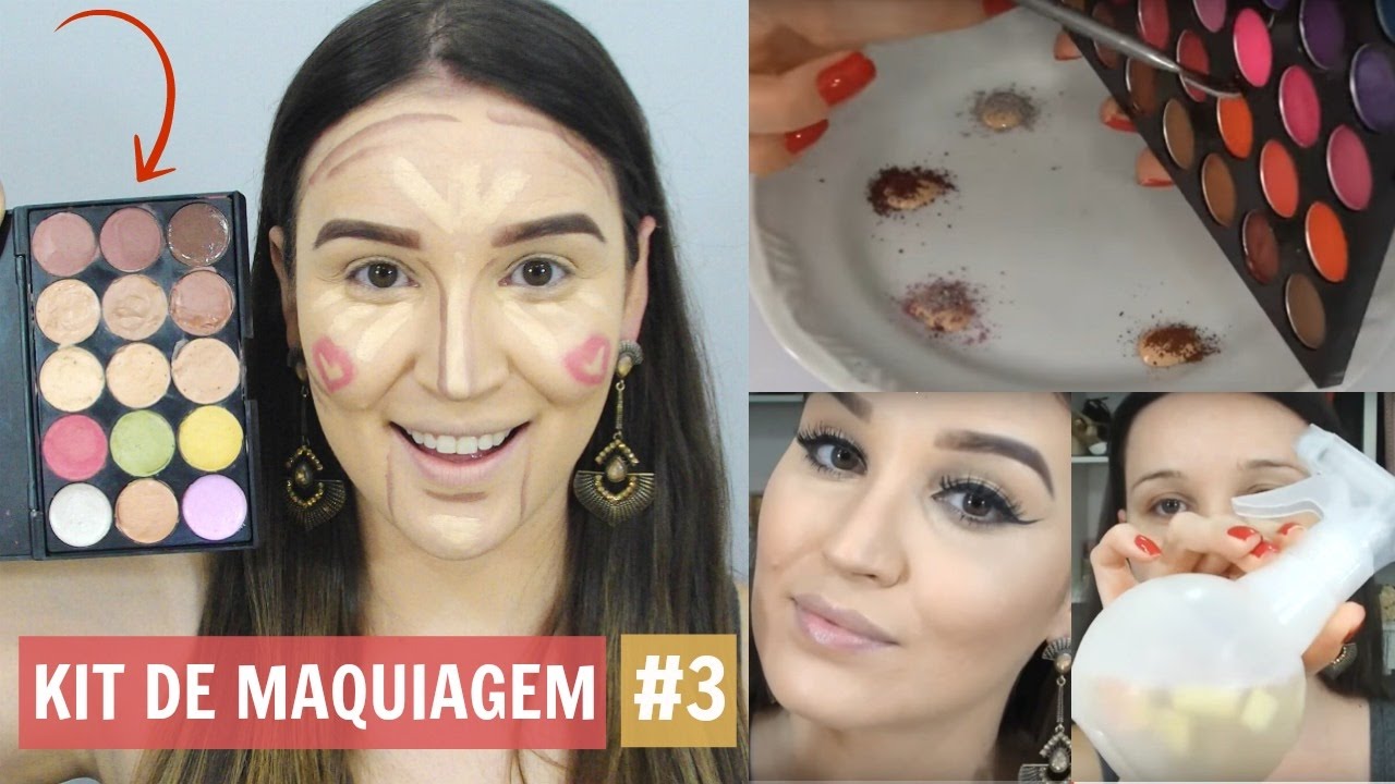 KIT DE MAQUIAGEM CASEIRA #3 - PALETA DE CORRETIVOS, ÁGUA TERMAL E MAIS...