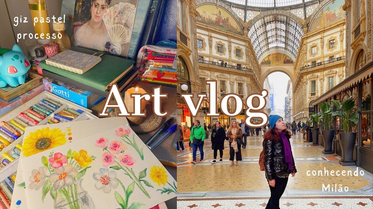Conhecendo Milão em um dia | Minhas últimas pinturas em giz pastel
