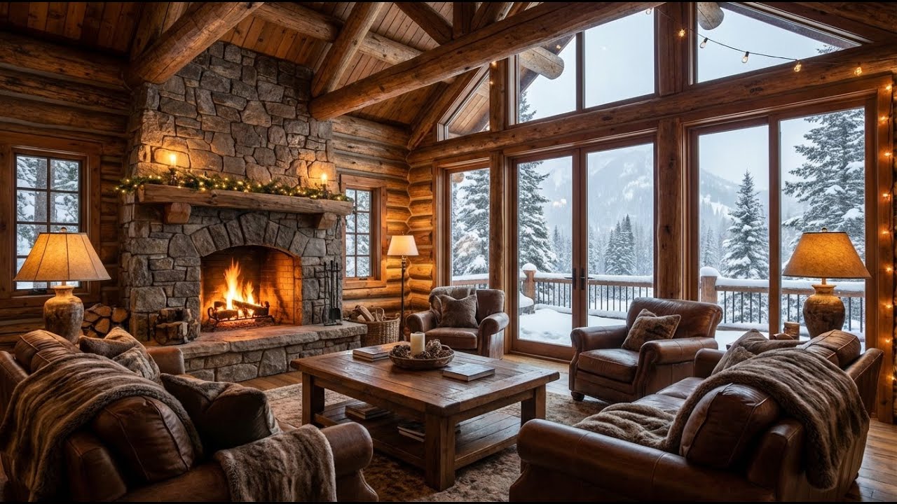 Relaxing Acoustic Guitar with Fireplace Sounds 🔥 Sleep Music, Study Music, Cozy Ambience