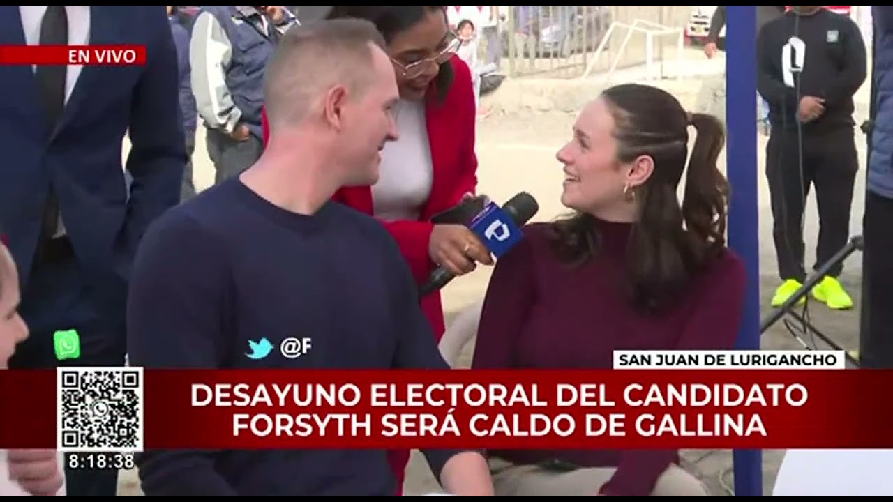 George Forsyth lleg&oacute; a SJL para desayuno electoral: &ldquo;Nosotros estamos seguros que vamos a ganar&rdquo;