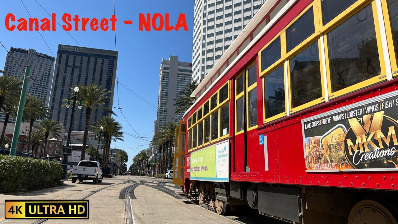 Canal Street Downtown New Orleans Walking Tour in 4K