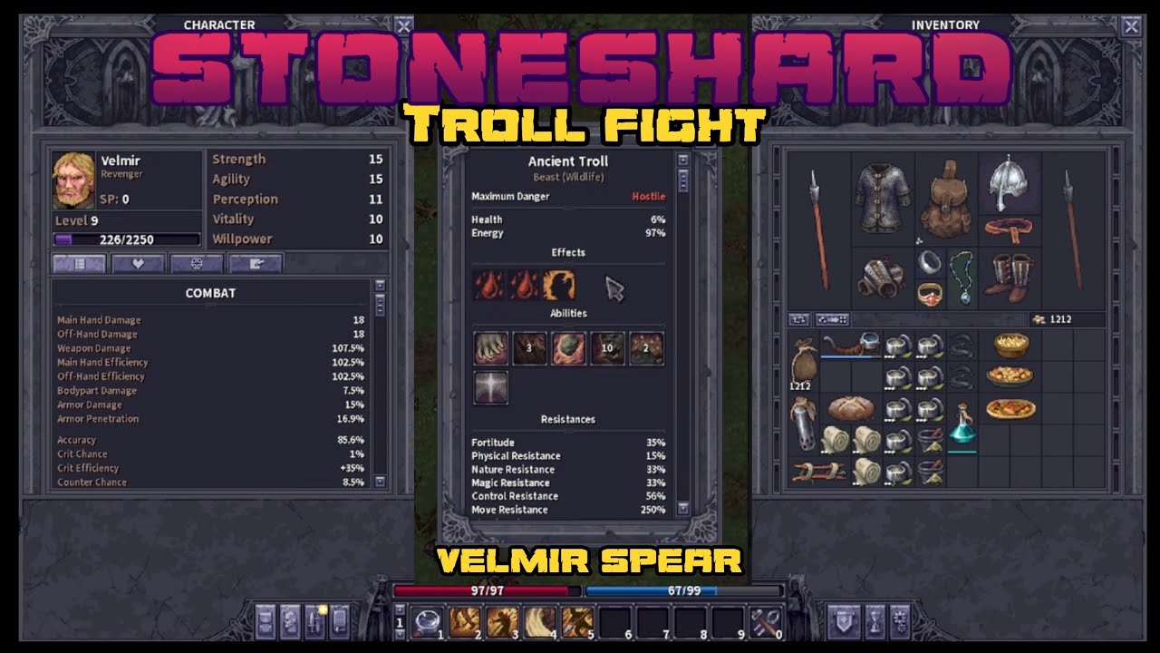 Убийство тролля в ближнем бою с комментариями - Stoneshard - Патч 0.9.1.13