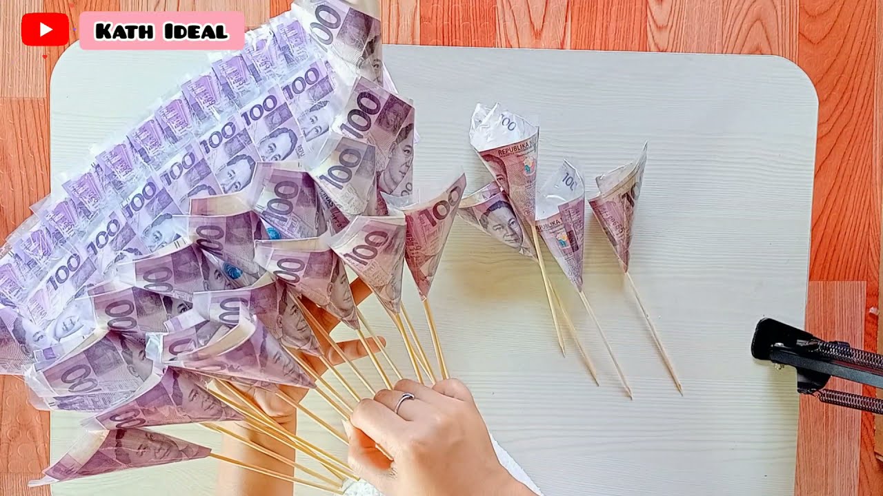 How to wrap a Money Bouquet 💲💐/ Easy Step by Step/Kath Ideal