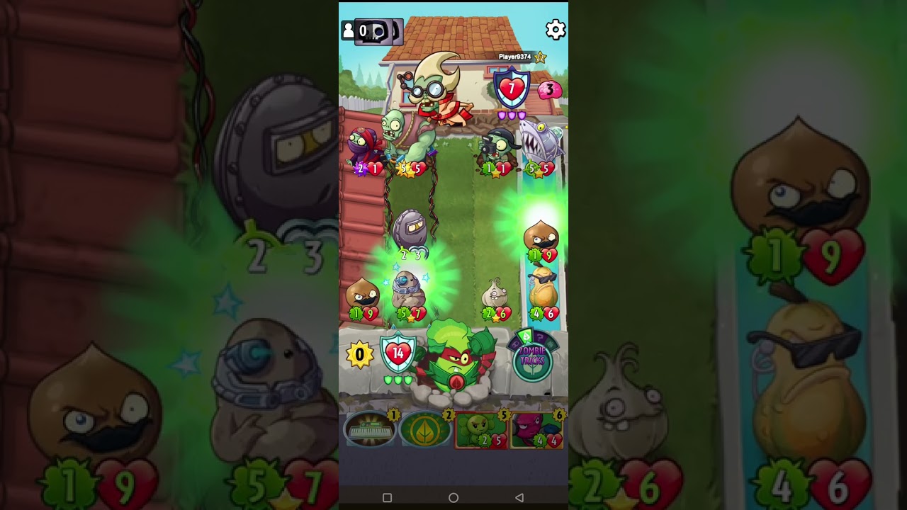 Pvz heroes- professor brainstorm vs grass knuckles 