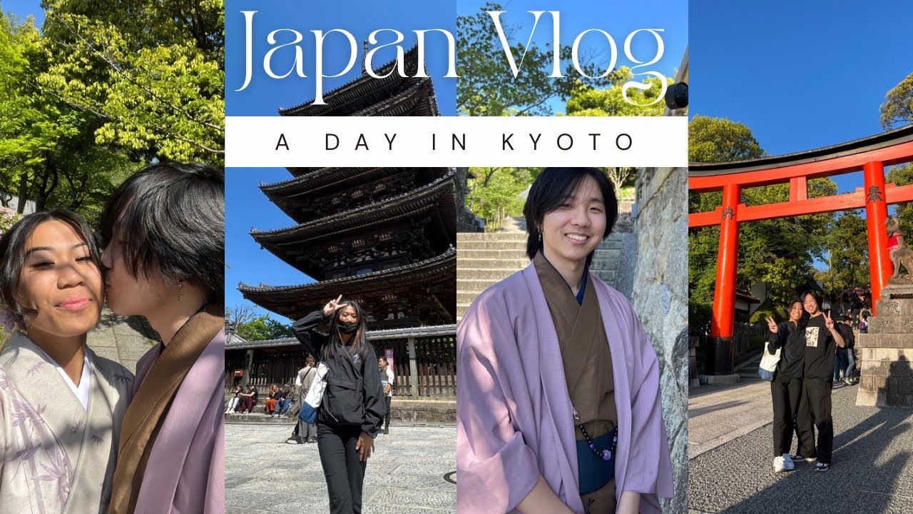 JAPAN VLOG ep.4 🍙 FIRST TIME IN JAPAN: kyoto, fushimi inari shrine, kimonos, more food 🍱