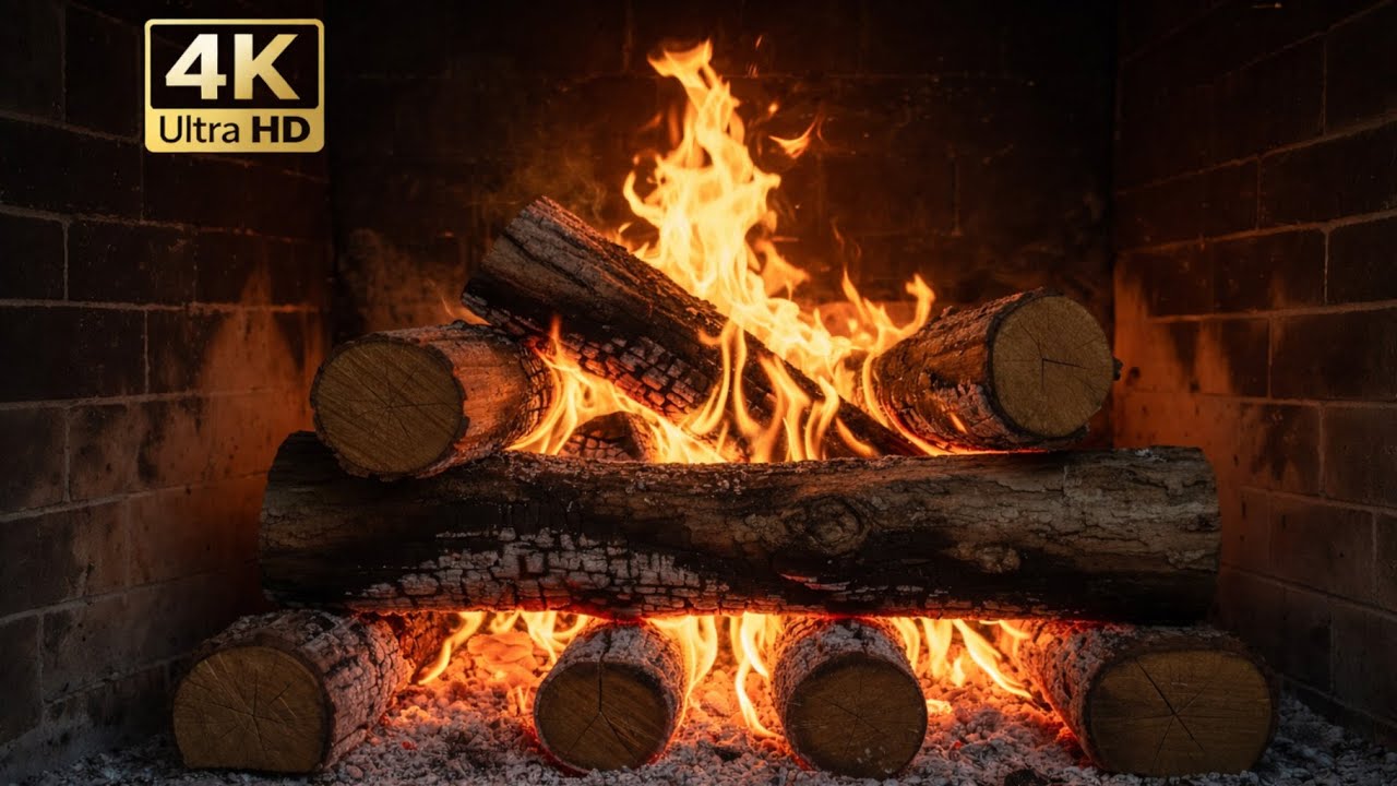 Real Fireplace 🔥 Cozy Fire Sounds | Living Room Ambience