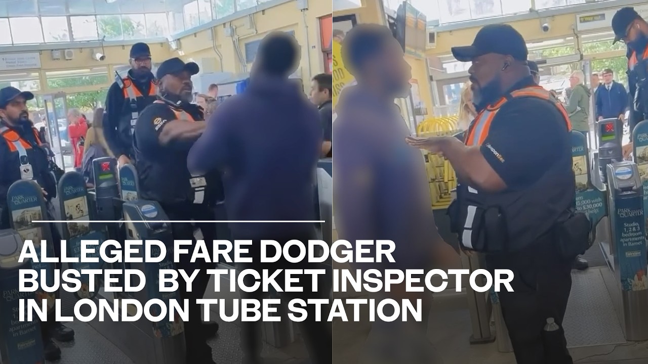 Момент, когда &laquo;героический&raquo; контролёр TfL останавливает безбилетника в потасовке у турникетов на ...