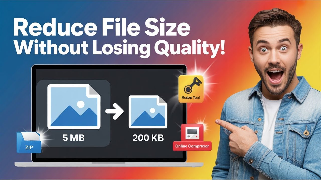 How to Reduce File Size Without Losing Quality | 3 Easy Ways to Compress Images (JPG, PDF, PNG)