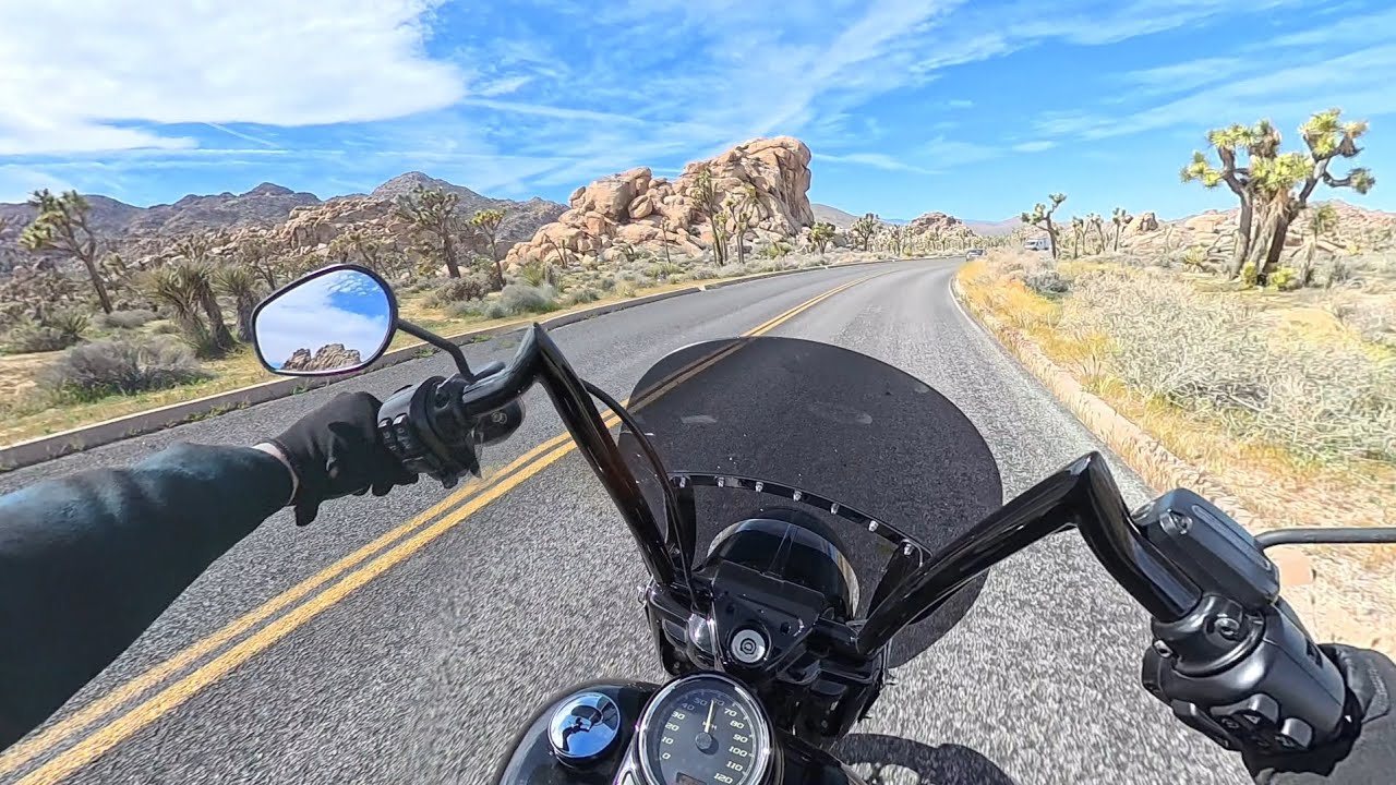 JOSHUA TREE NATIONAL PARK, FULL 4K HARLEY RIDE 