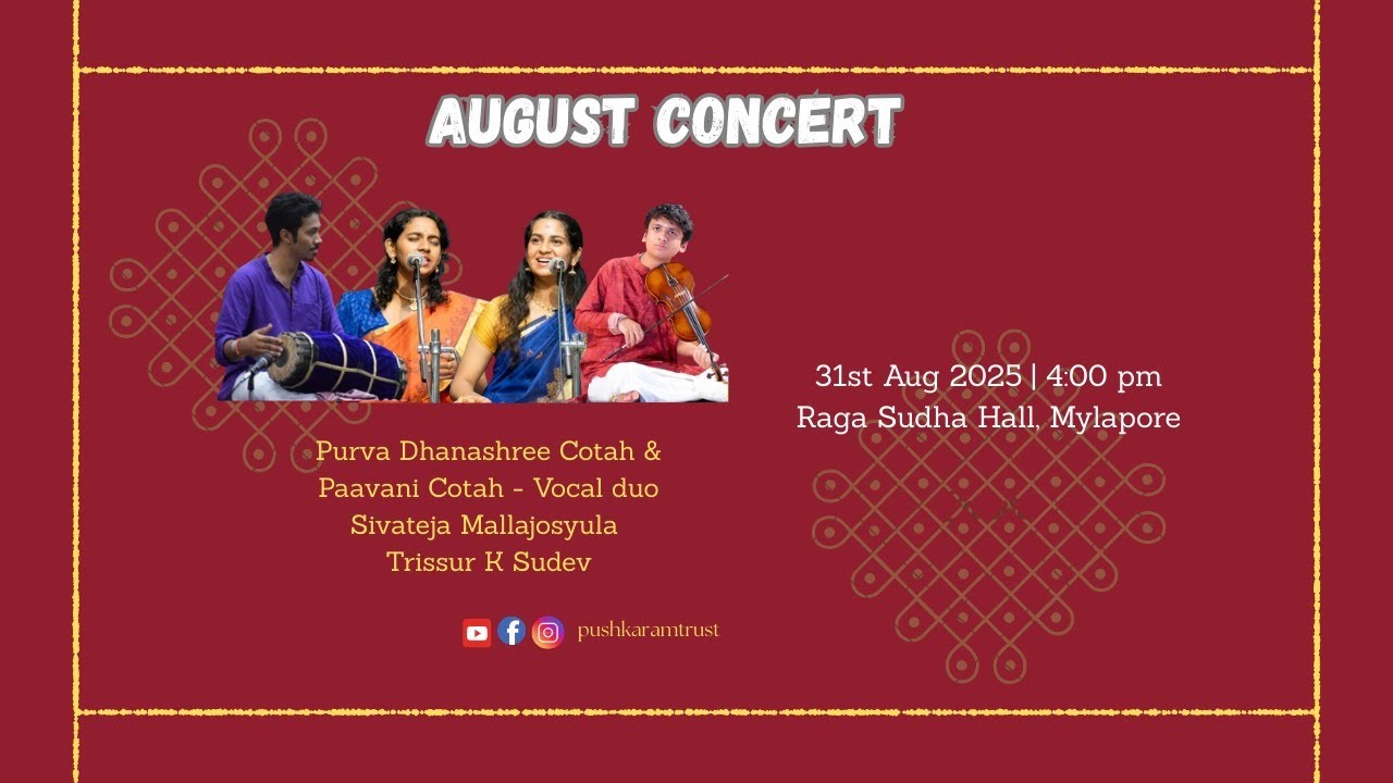 Purva Dhanashree Cotah & Paavani Cotah - Vocal - Pushkaram Trust