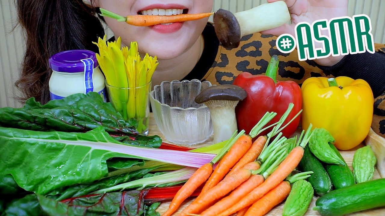 ASMR Mukbang vegetables platter,extreme crunchy eating sounds,+食べる,咀嚼音,먹방,이팅, gulp 사운드,bj| LINH-ASMR
