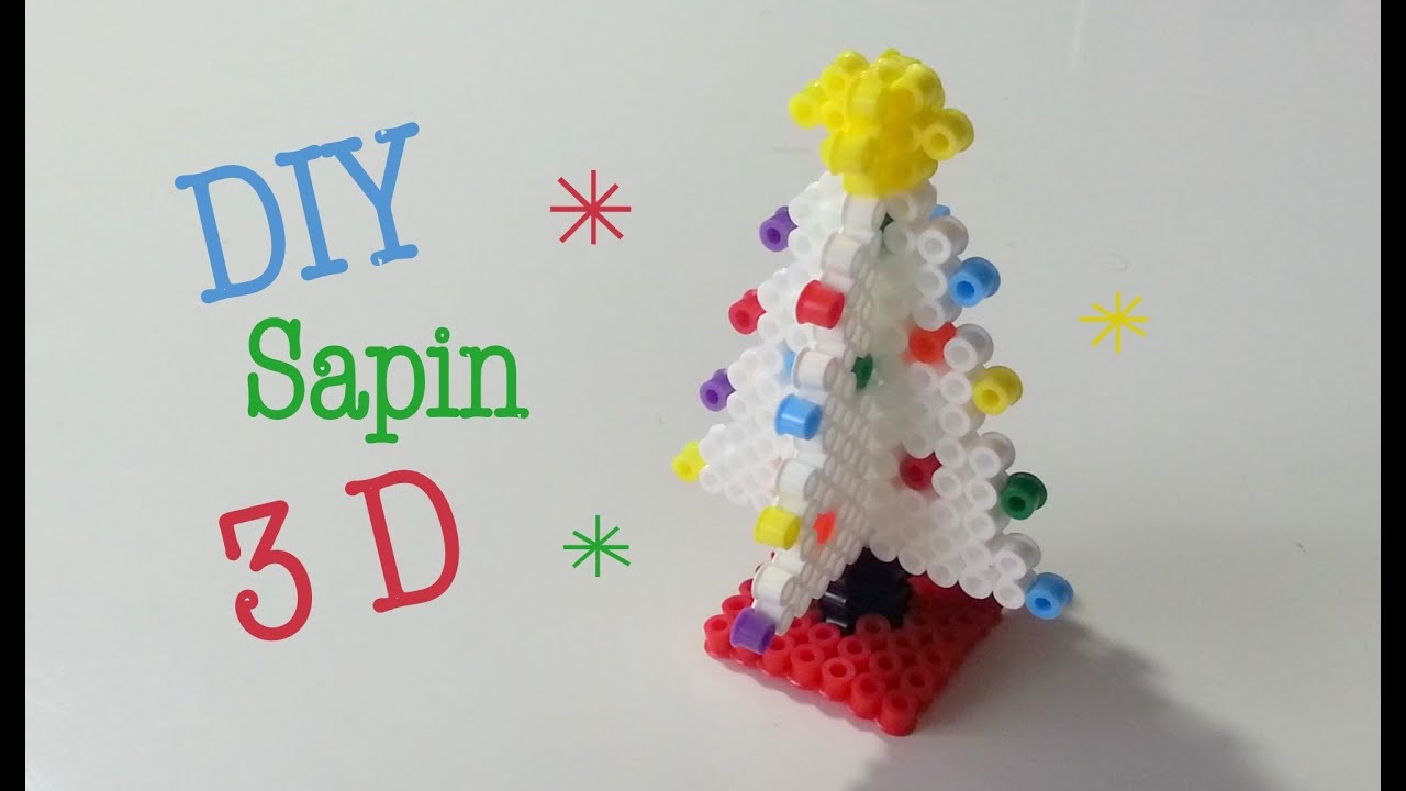 DIY Noel Sapin 3D avec perles à repasser Hama
