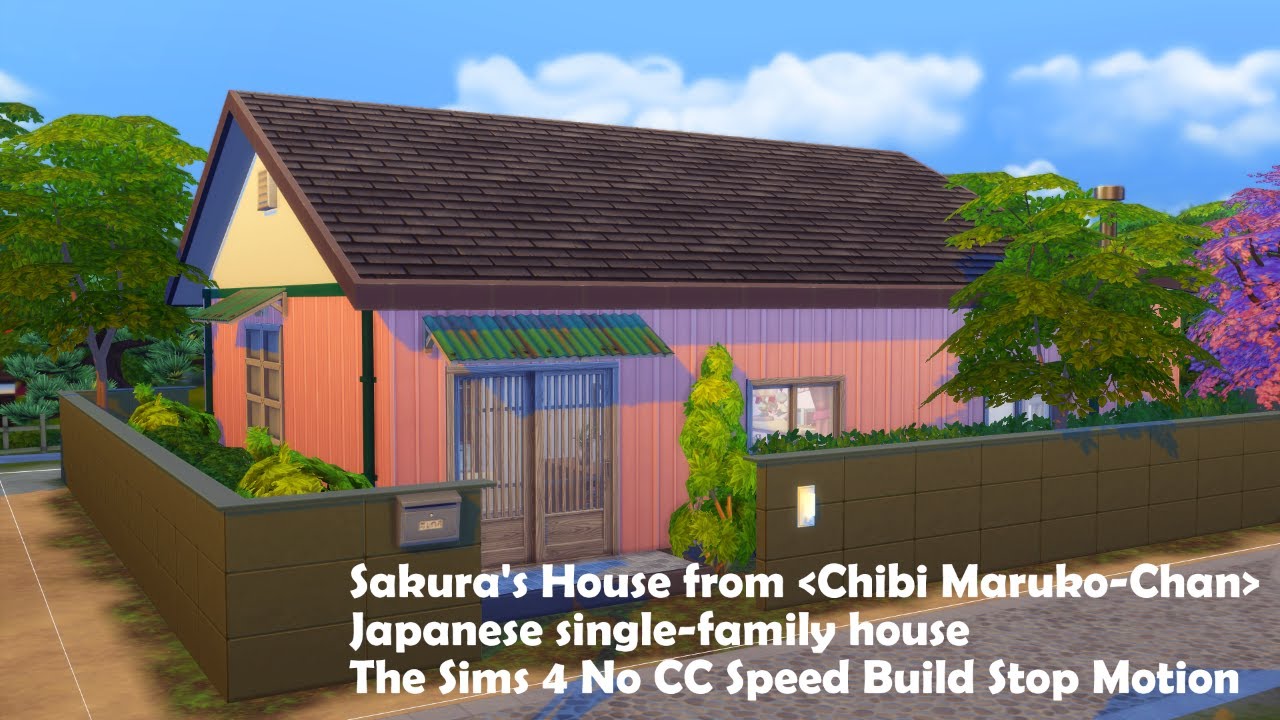 Sakura's House from 'Chibi Maruko-Chan'|The Sims 4 NoCC Speed Build Stop Motion|樱桃小丸子樱家
