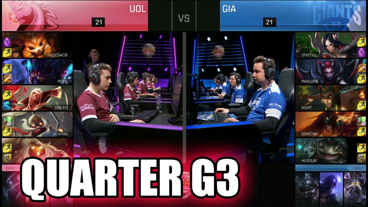 GIANTS vs Unicorns of Love | Game 3 Quarter Finals S6 EU LCS Summer 2016 PlayOffs | GIA vs UOL G3 QF