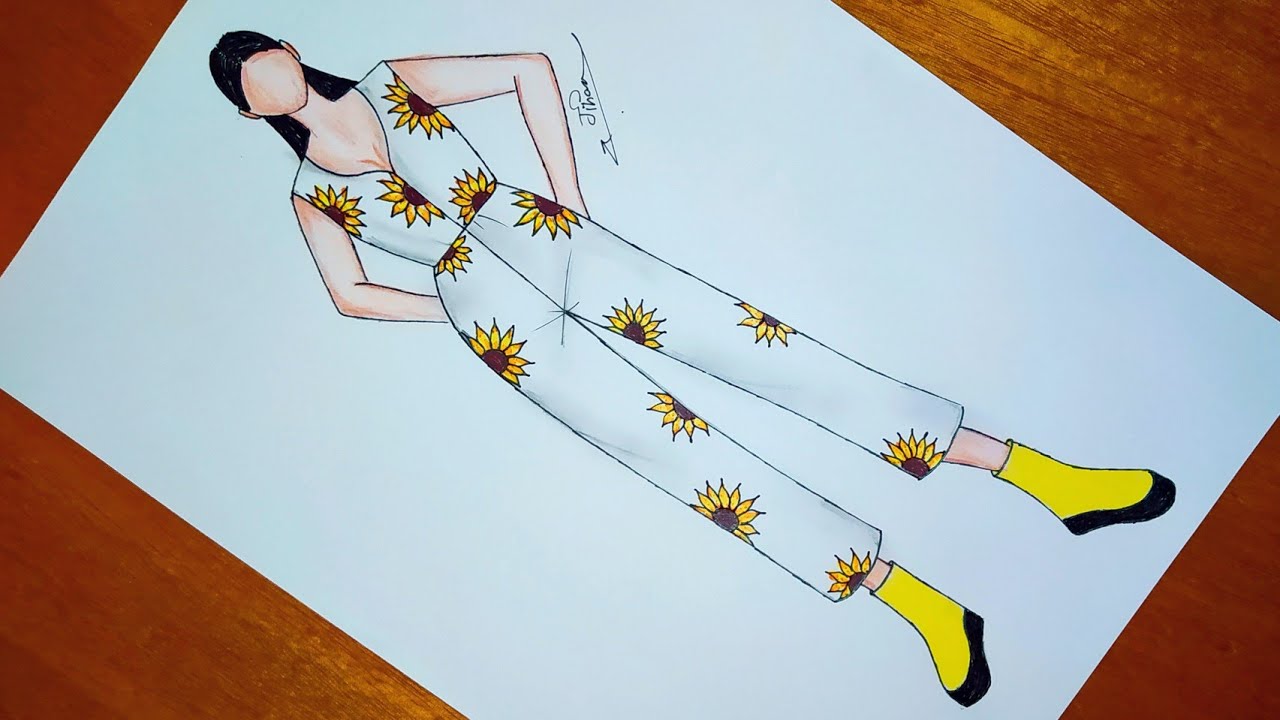 تعلم رسم ازياء صيف سهلة جدا _ رسم سالوبيت صيف | Dessin de mode