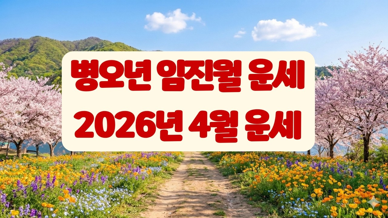 2026년 4월 병오년 임진월 운세 | 멀리보고 계획짜기