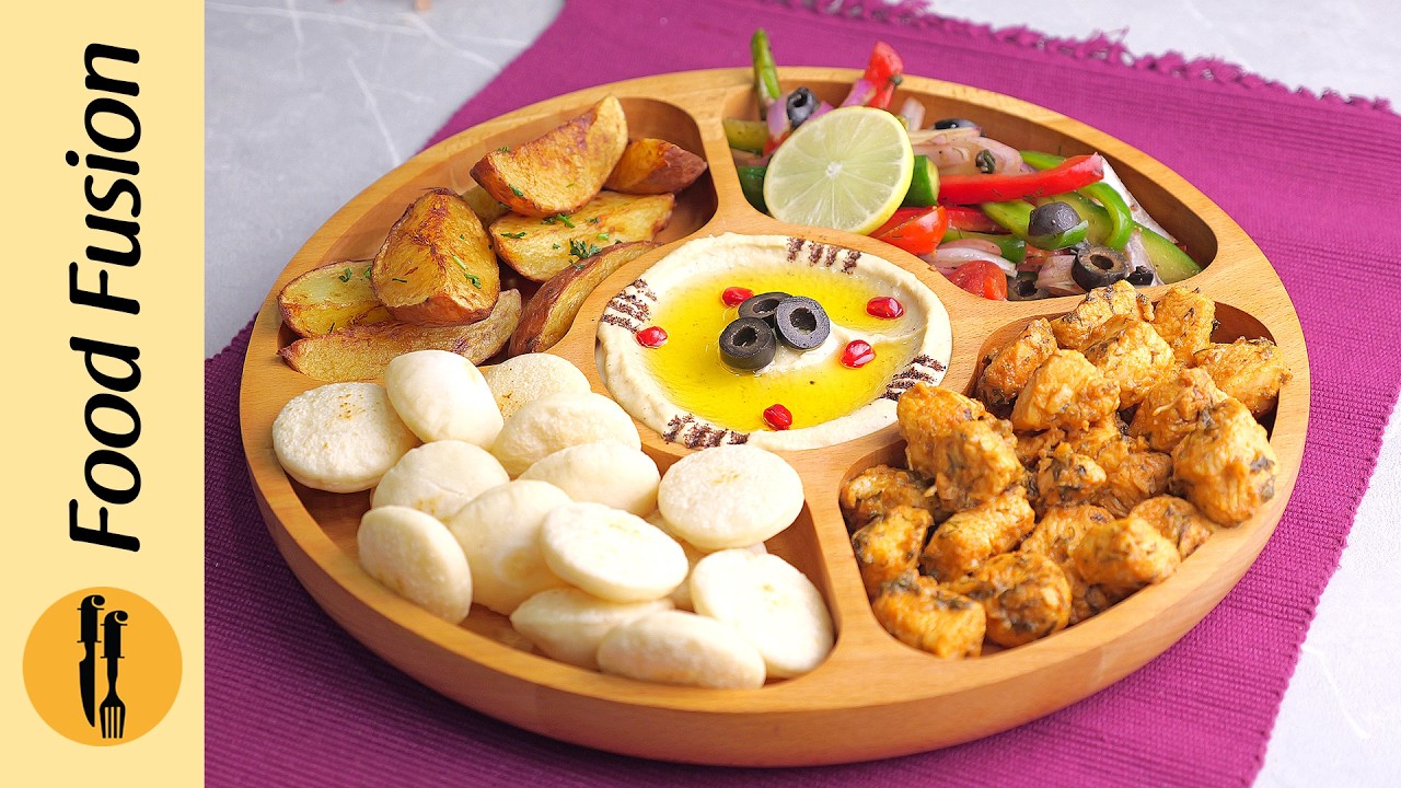 Healthy High Protein Chicken & Hummus Platter Ramzan Special Recipe By Food Fusion