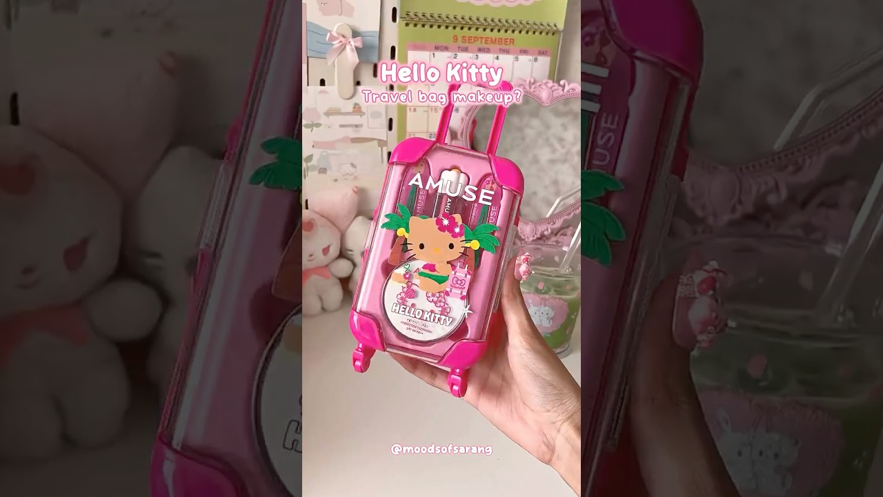 Hello Kitty Makeup Suitcase ?? 🎀 #shorts #hellokitty #makeup  #pink #kawaii #wonyoungism #kbeauty