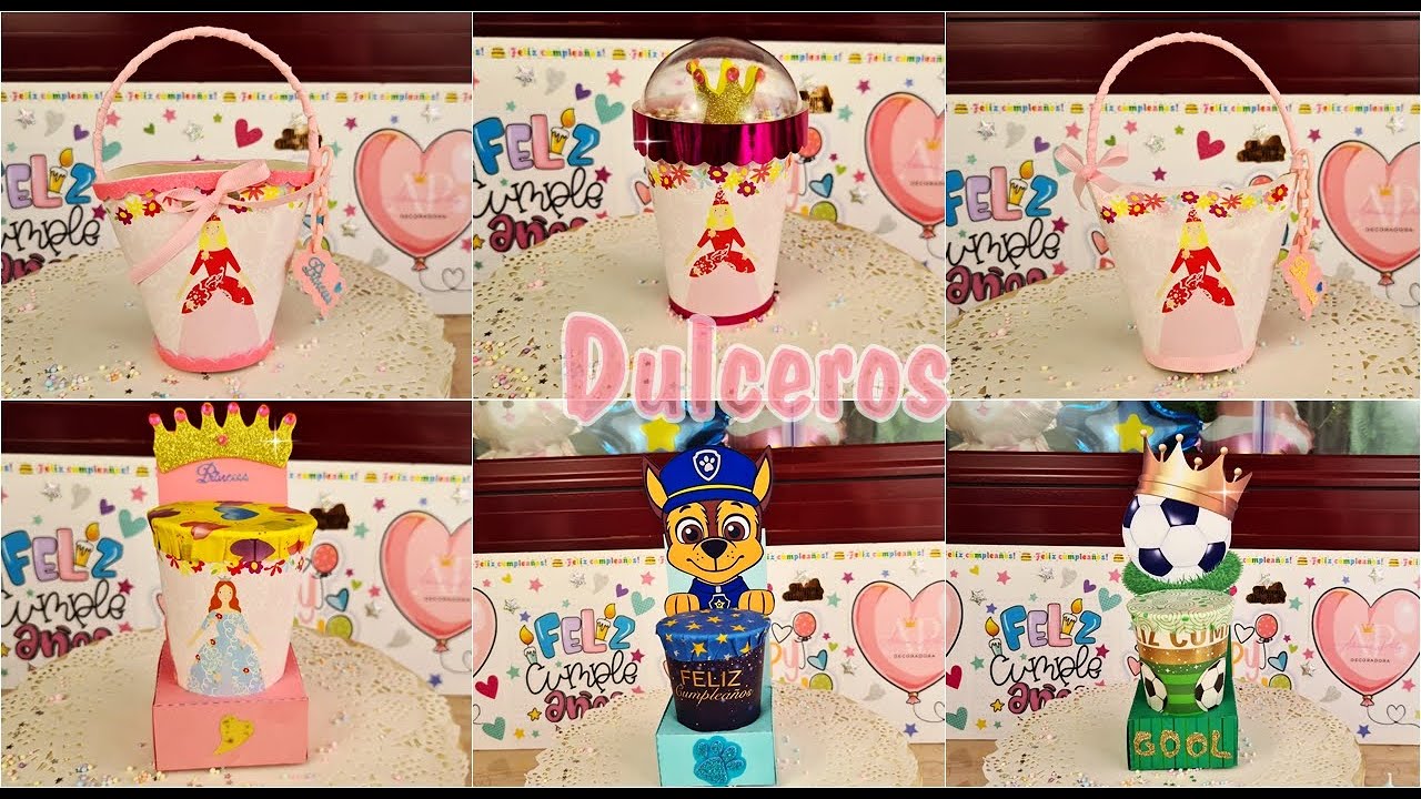 Dulceros Princesas y cajitas Patrulla Canina y fútbol🥳 princess candy boxes and little boxes