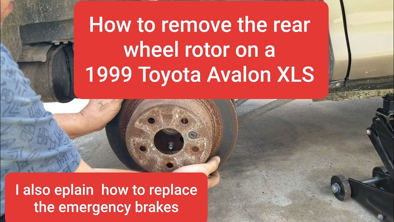 How to remove the rear wheel rotor on a 1999 Toyota Avalon XLS. How to replace the emergency brakes.