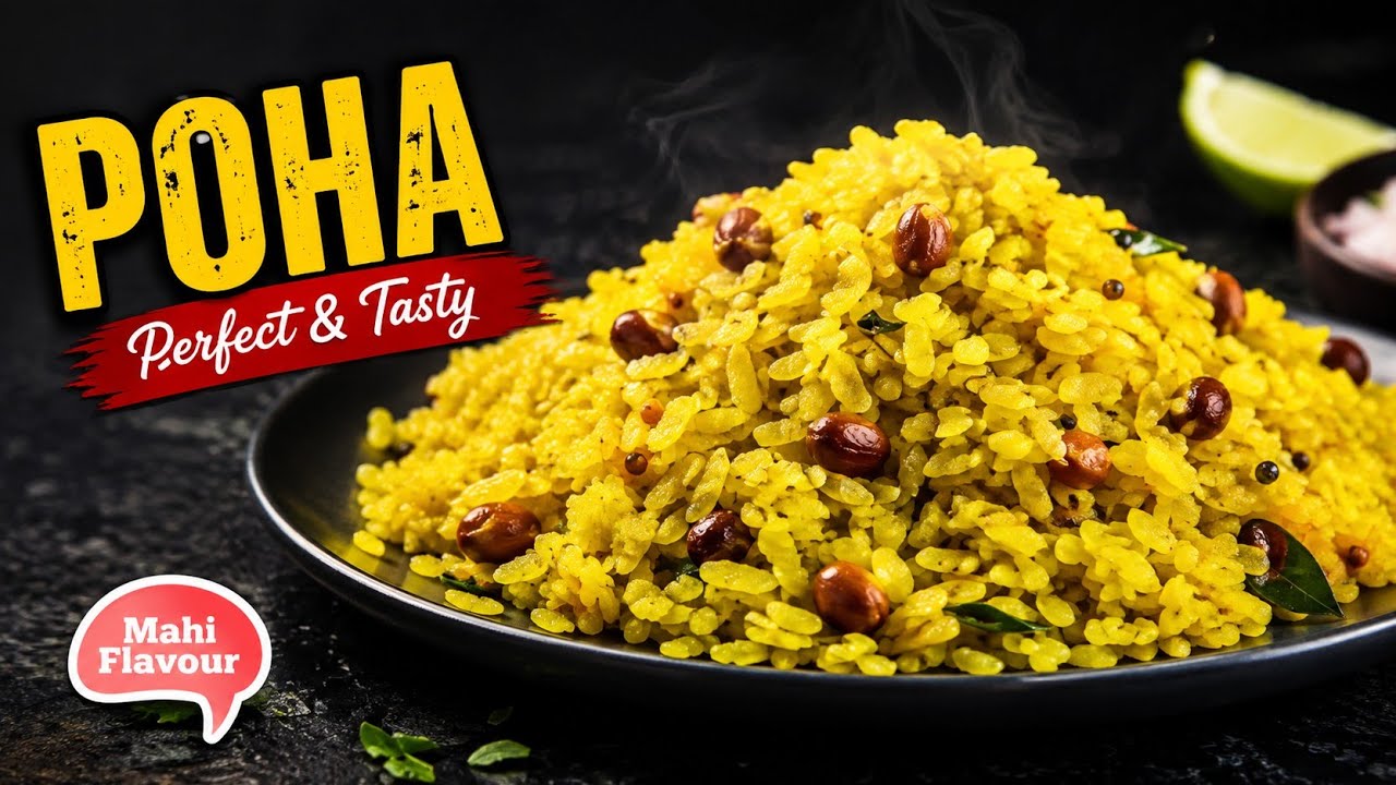 Poha Recipe || पोहा बनाने की आसान रेसिपी || How To Make Poha For Breakfast || Mahi Flavour