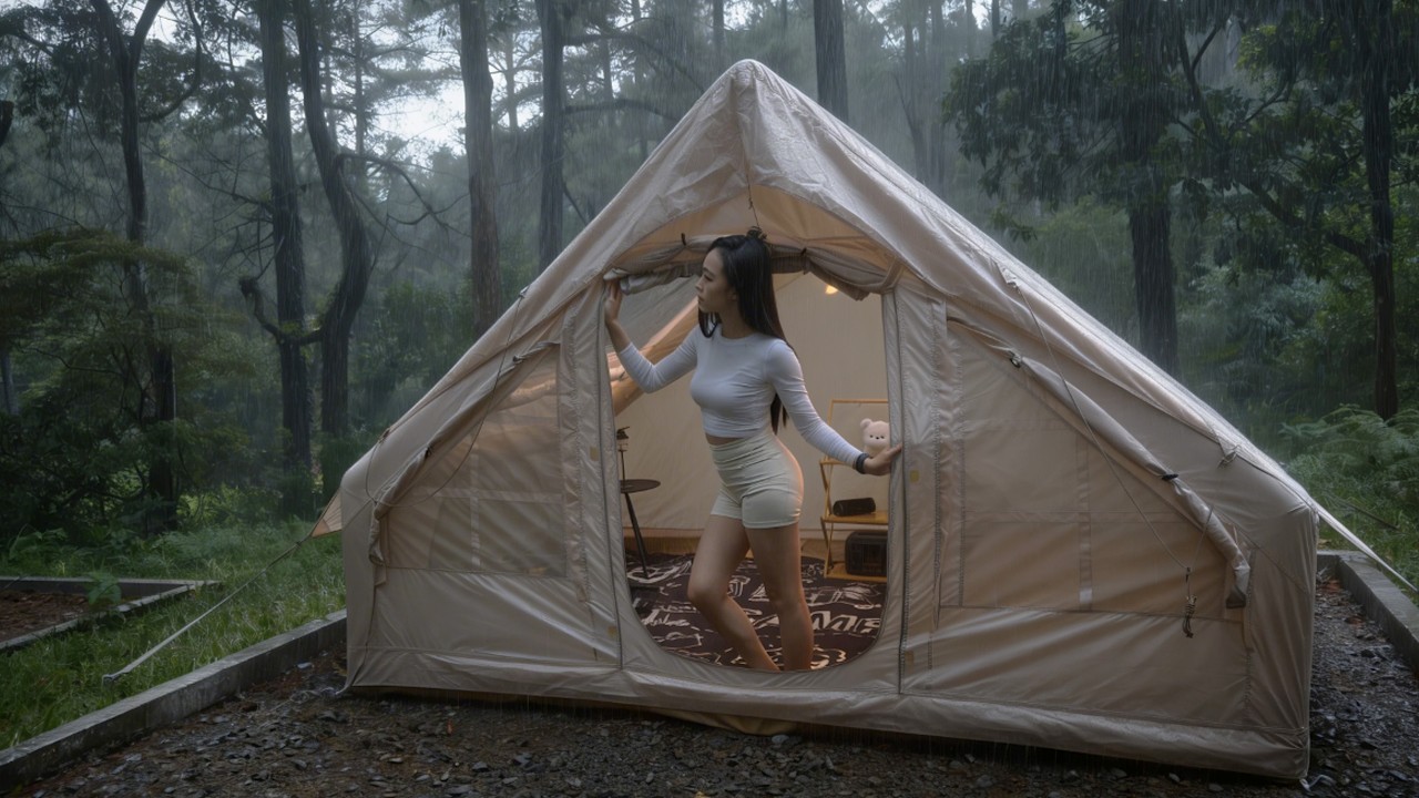 Camping in the Rain 🌧🌧 Solo camping in Heavy Rain