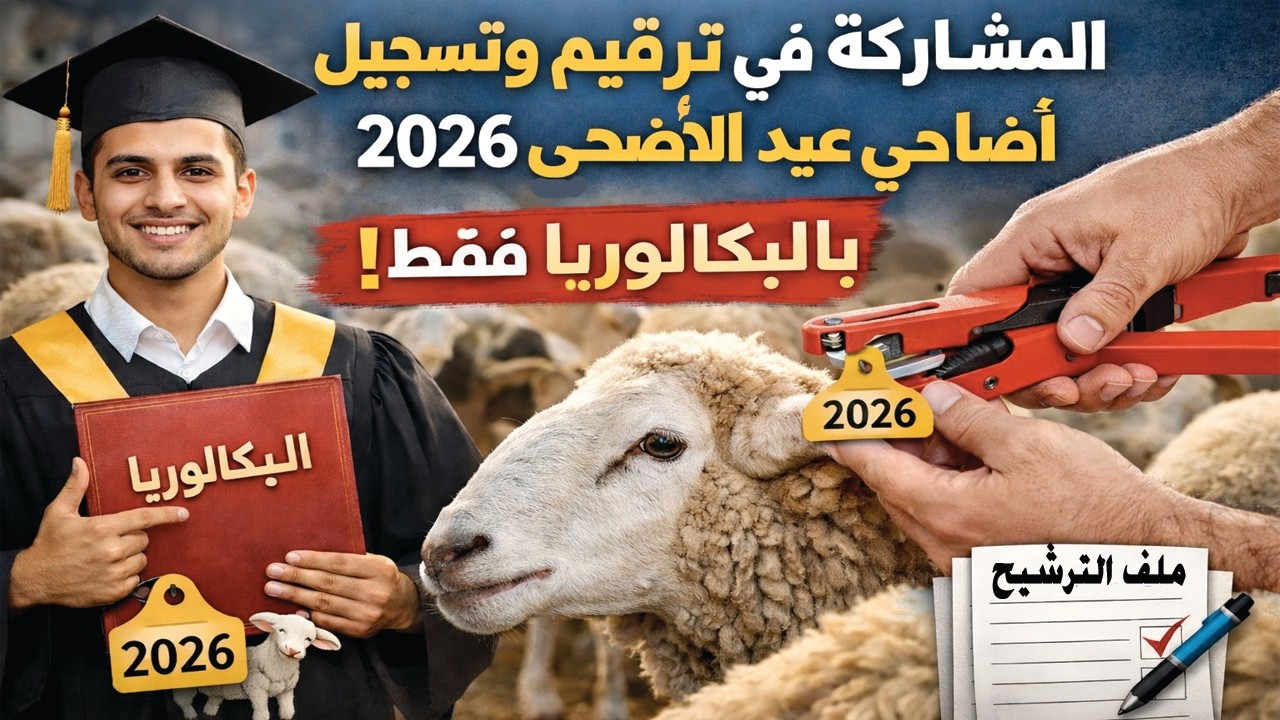 ✅فرصة عمل مؤقتة للمشاركة في عملية ترقيم وتسجيل أضاحي عيد الأضحى لسنة 2026