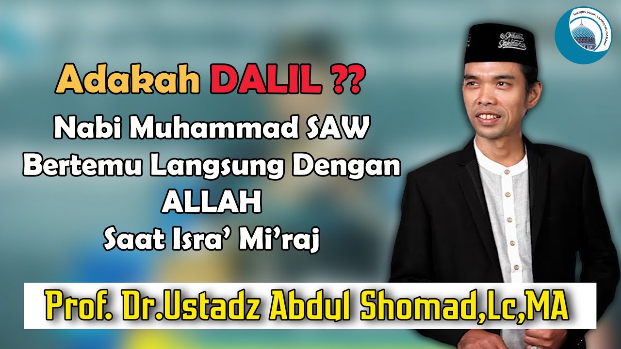 DALIL ⁉️ NABI BERTEMU DENGAN ALLAH SAAT ISRA' MI'RAJ - Ustadz H Abdul Somad, Lc. MA (Tanya Jawab)