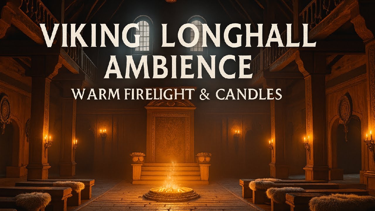 Viking Longhall Ambience &ndash; Warm Firelight, Candles & Ancient Norse Atmosphere 4K