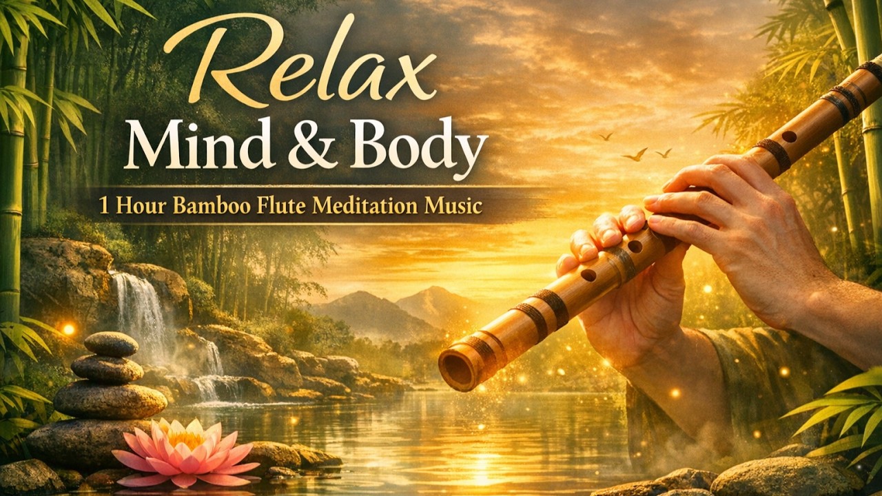 Meditation Music – Relax Mind & Body  1 Hour Bamboo Flute Healing