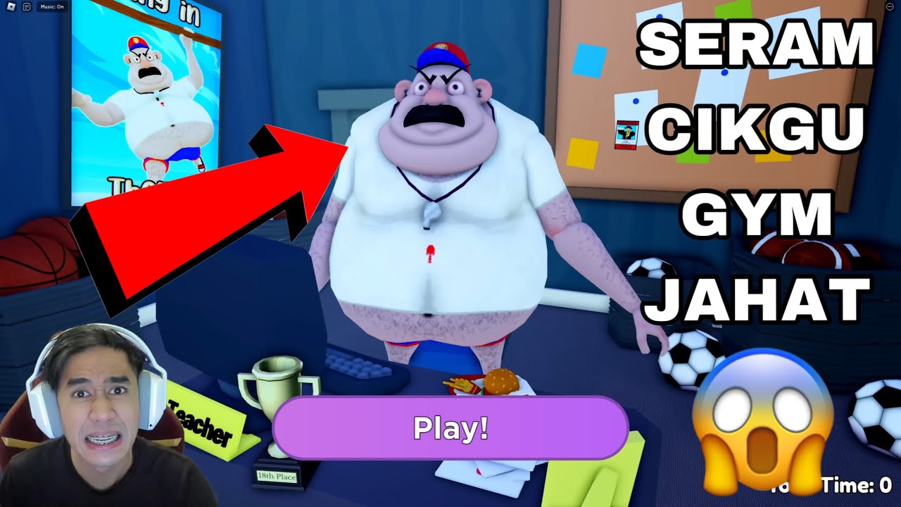 SERAM DIKEJAR CIKGU GYM JAHAT 😂 ESCAPE EVIL GYM TEACHER 😈