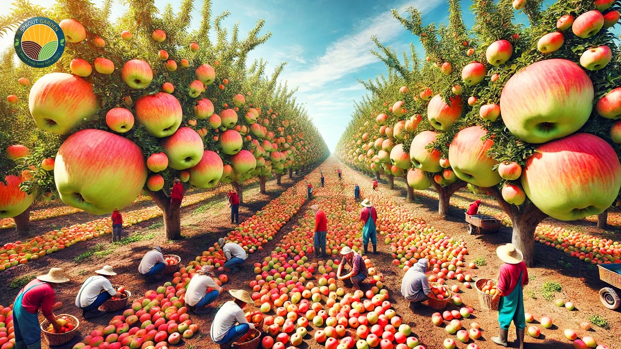 How Farmers Harvest Millions of Apple: Apple Seedlings Production | Farming Documentary