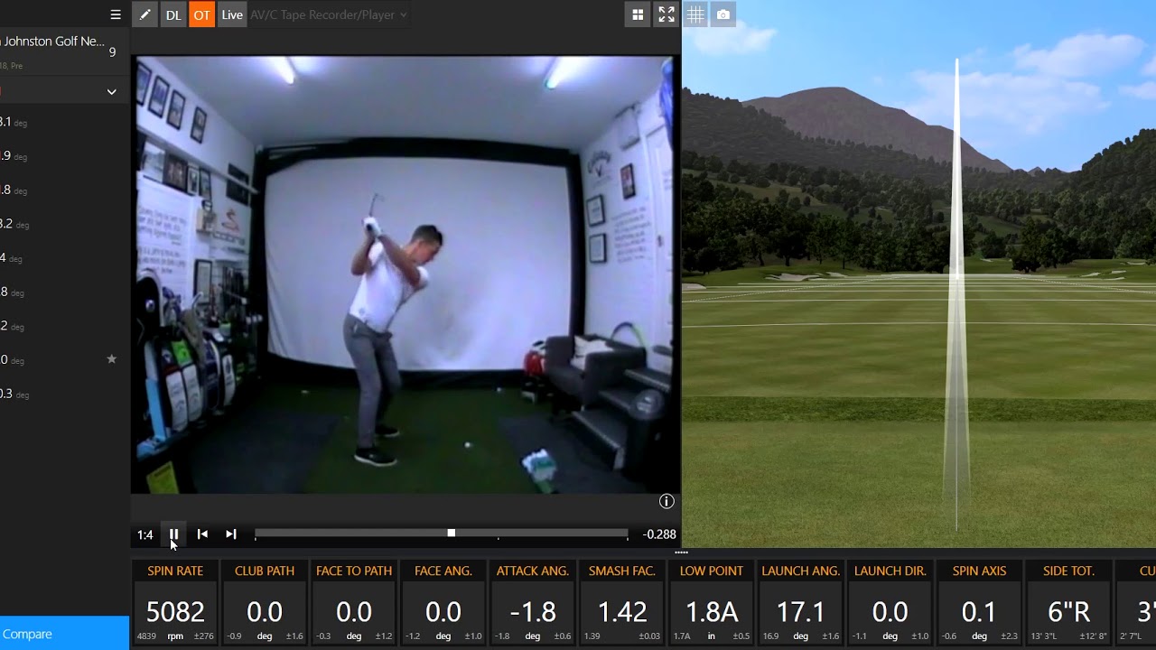 Gareth Johnston Golf - Trackman Screen Cast October 18'