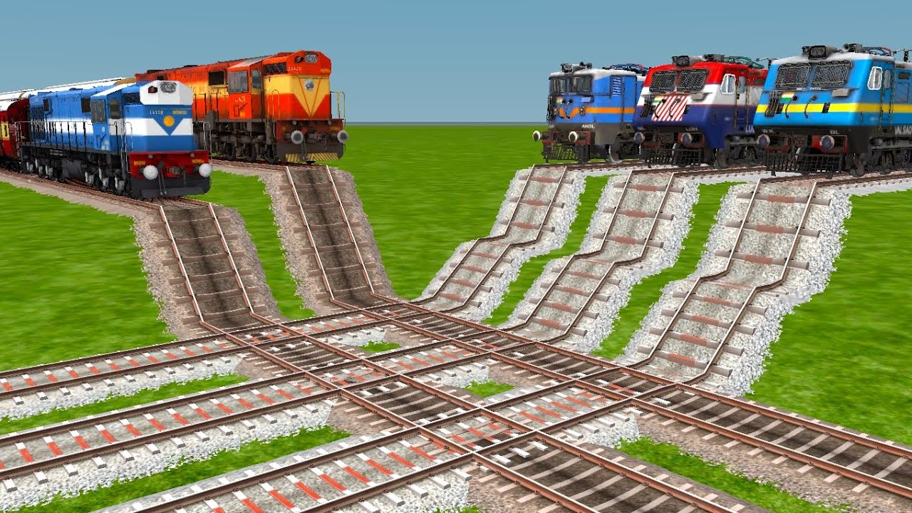 FULL SPEED TRAINS CROSSED JUST FEEL😱DOWN BY CUVERD RAILROAD CROSSINGS TRACK | train simulator 2024